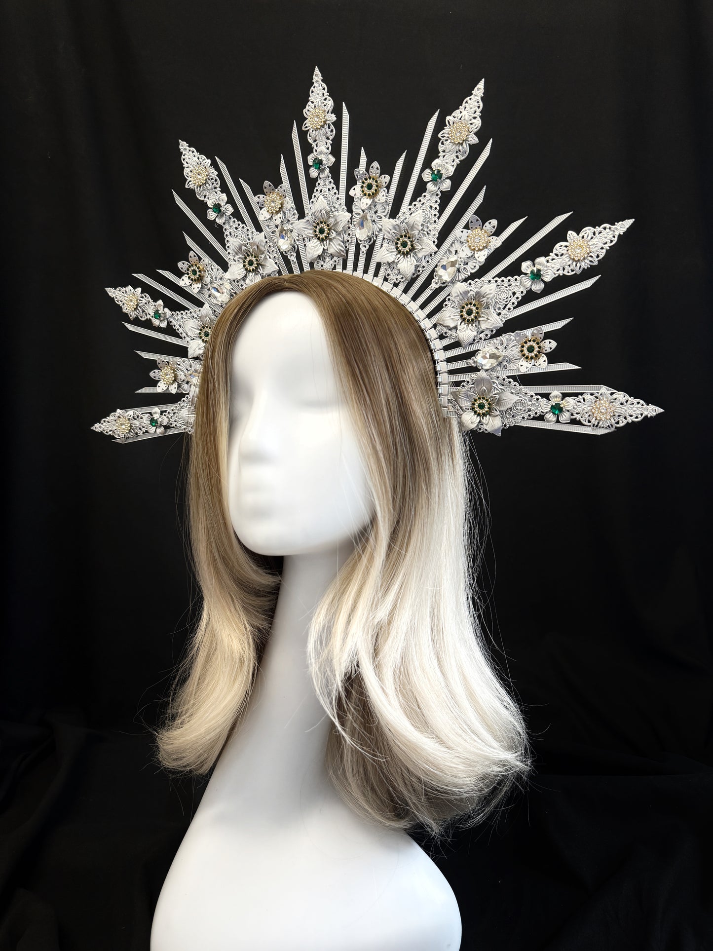 Sun goddess crown with face chain jewelry