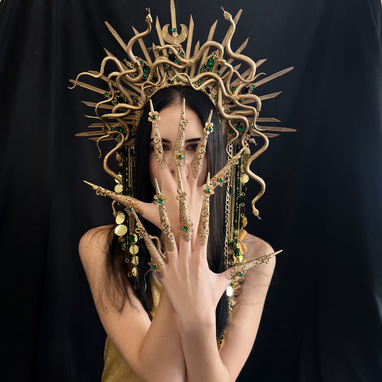 Medusa headpiece, Snake crown, Medusa gorgon crown