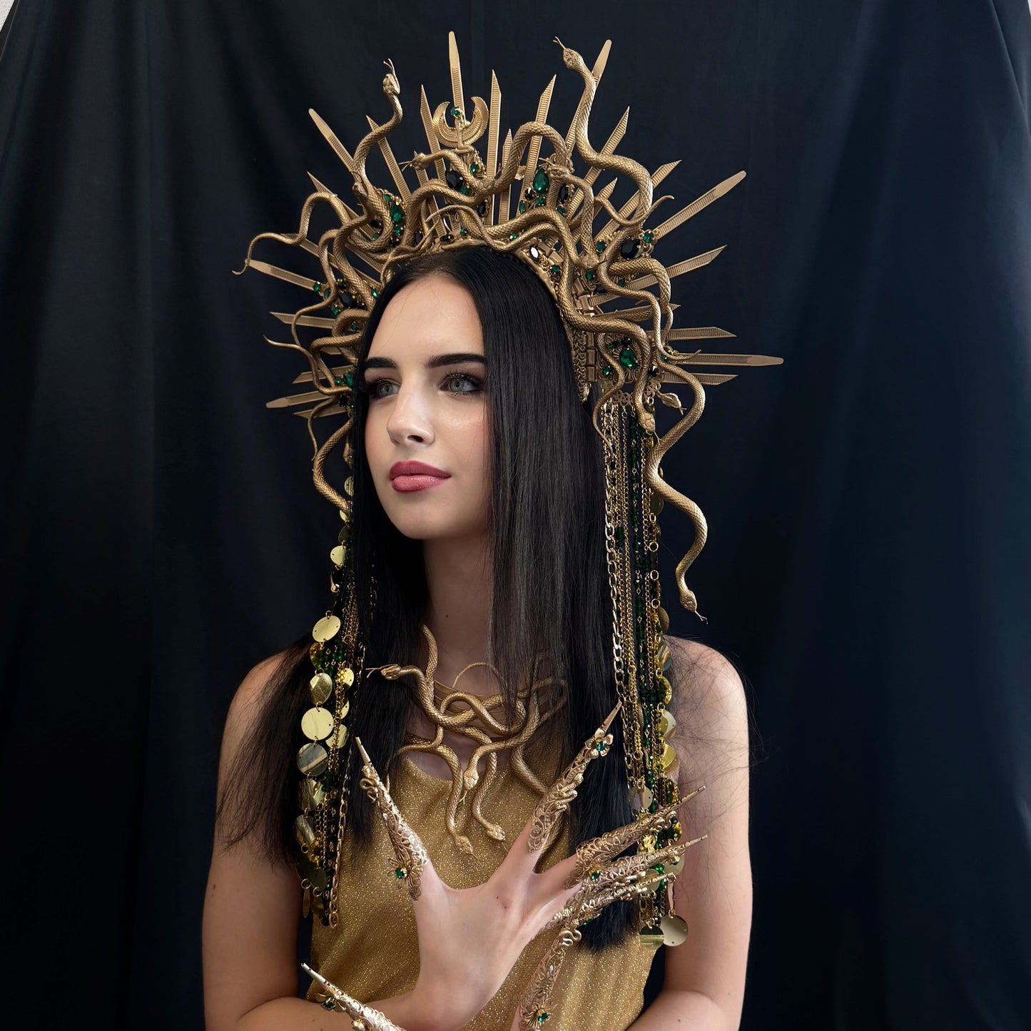 Medusa headpiece, Snake crown, Medusa gorgon crown