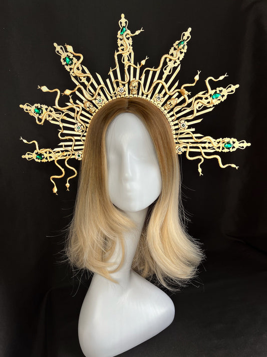 Medusa Gorgon crown gold with snake